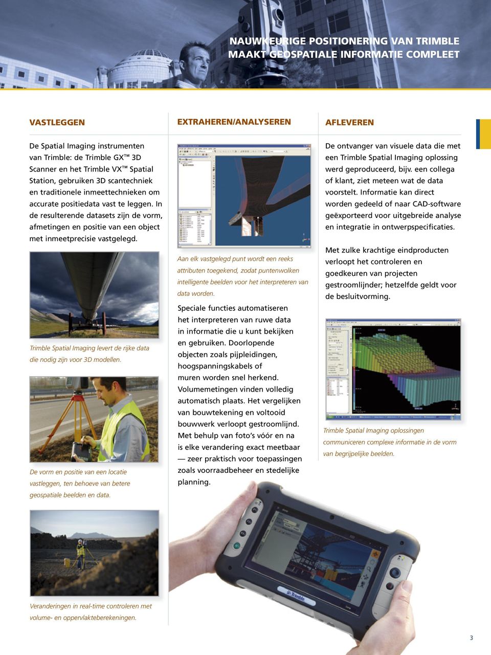 In de resulterende datasets zijn de vorm, afmetingen en positie van een object met inmeetprecisie vastgelegd. Trimble Spatial Imaging levert de rijke data die nodig zijn voor 3D modellen.