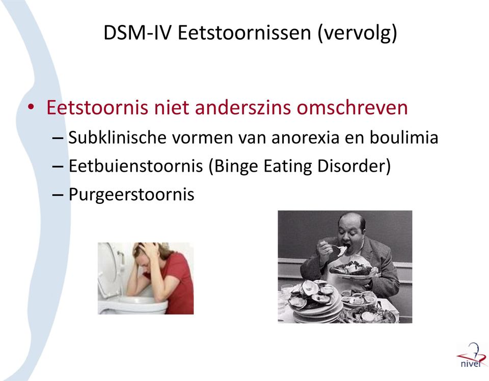Subklinische vormen van anorexia en
