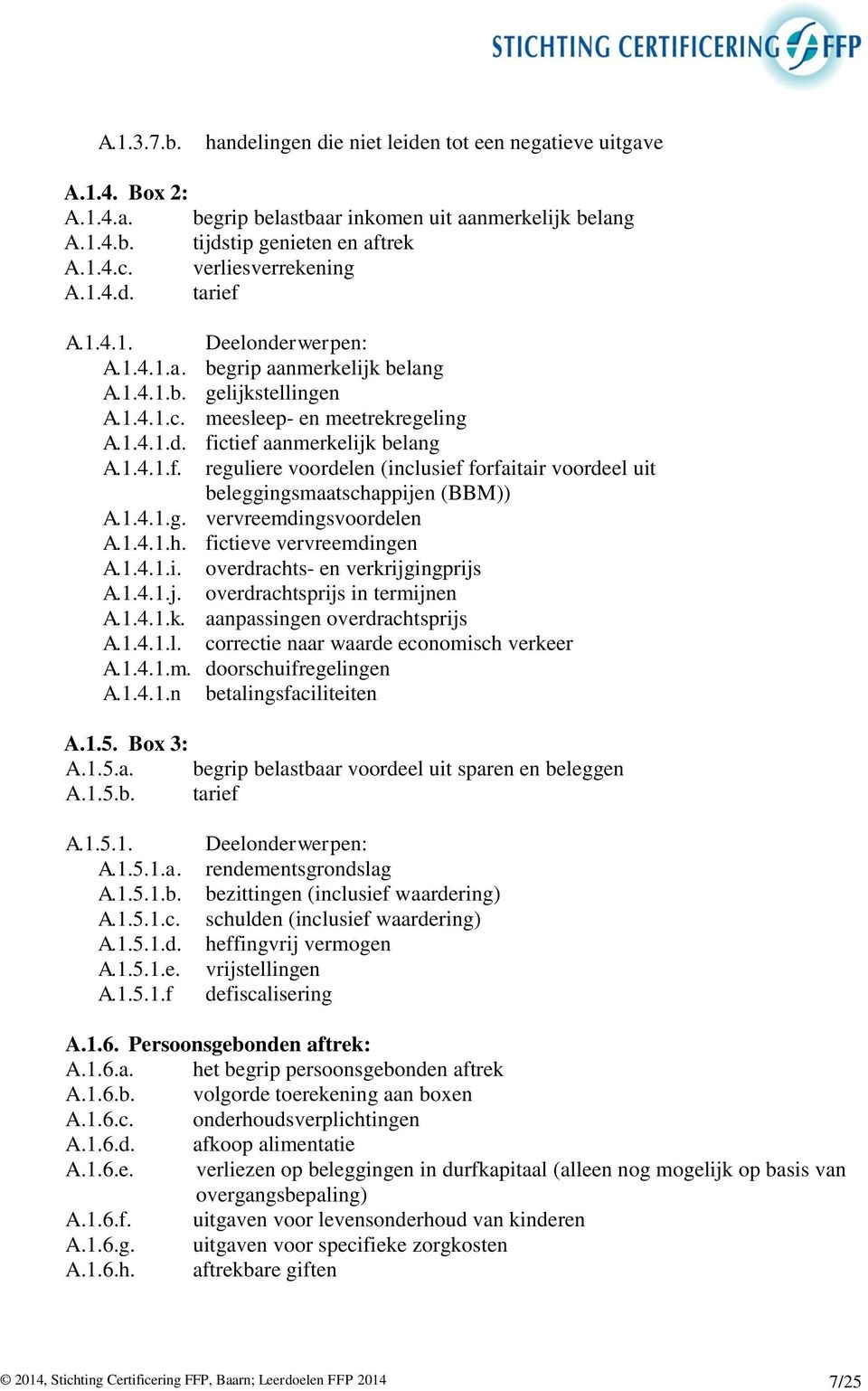 1.4.1.f. reguliere voordelen (inclusief forfaitair voordeel uit beleggingsmaatschappijen (BBM)) A.1.4.1.g. vervreemdingsvoordelen A.1.4.1.h. fictieve vervreemdingen A.1.4.1.i. overdrachts- en verkrijgingprijs A.