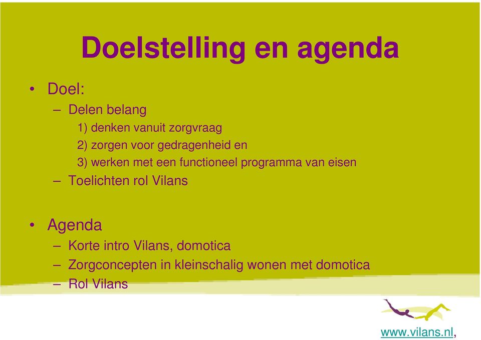 functioneel programma van eisen Toelichten rol Vilans Agenda Korte