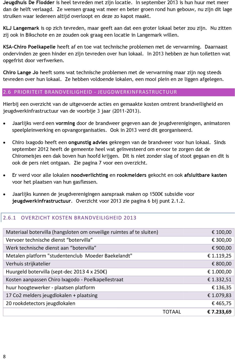 KLJ Langemark is op zich tevreden, maar geeft aan dat een groter lokaal beter zou zijn. Nu zitten zij ook in Bikschote en ze zouden ook graag een locatie in Langemark willen.