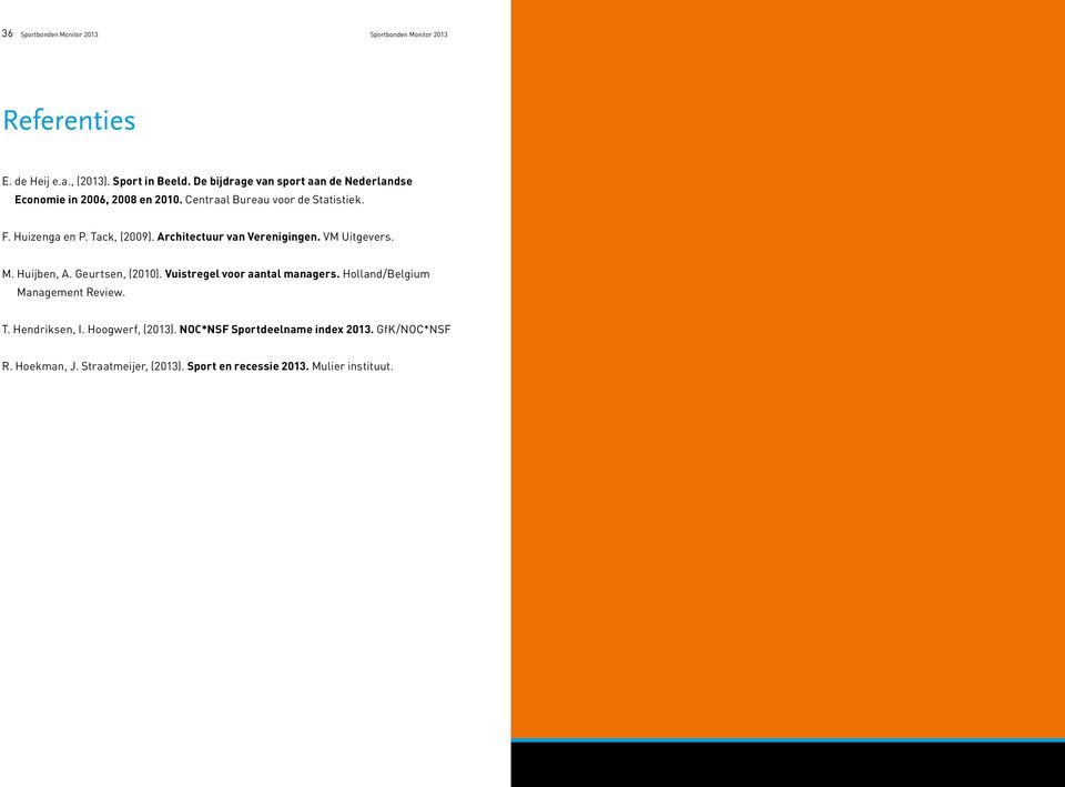 Tack, (2009). Architectuur van Verenigingen. VM Uitgevers. M. Huijben, A. Geurtsen, (2010). Vuistregel voor aantal managers.