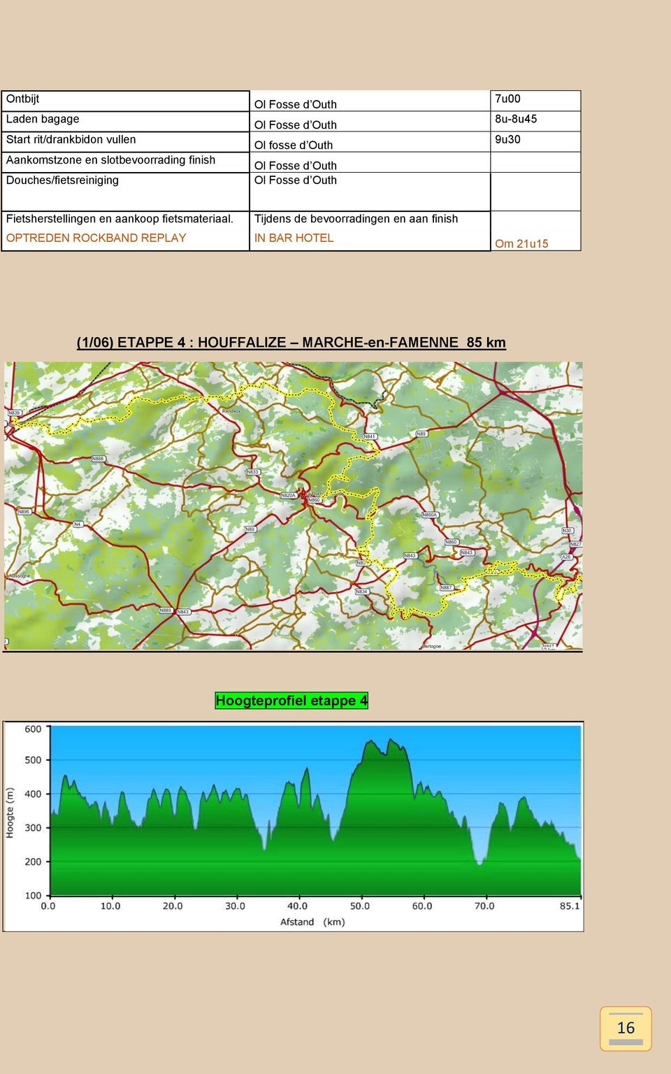 7u00 8u-8u45 9u30 Fietsherstellingen en aankoop fietsmateriaal.