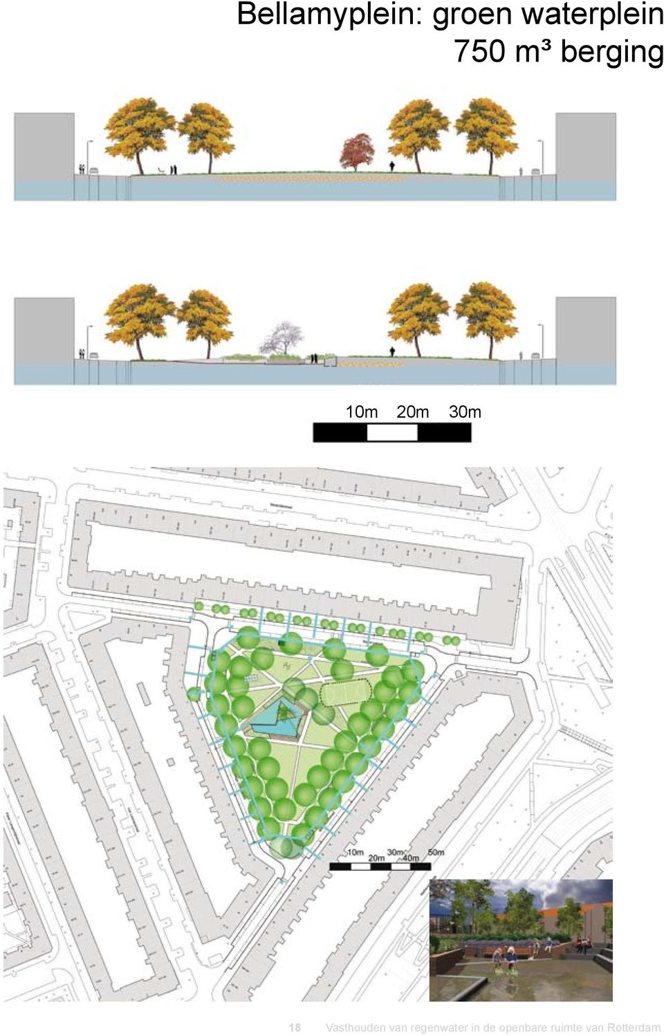 Vasthouden Bellamyplein van regenwater de