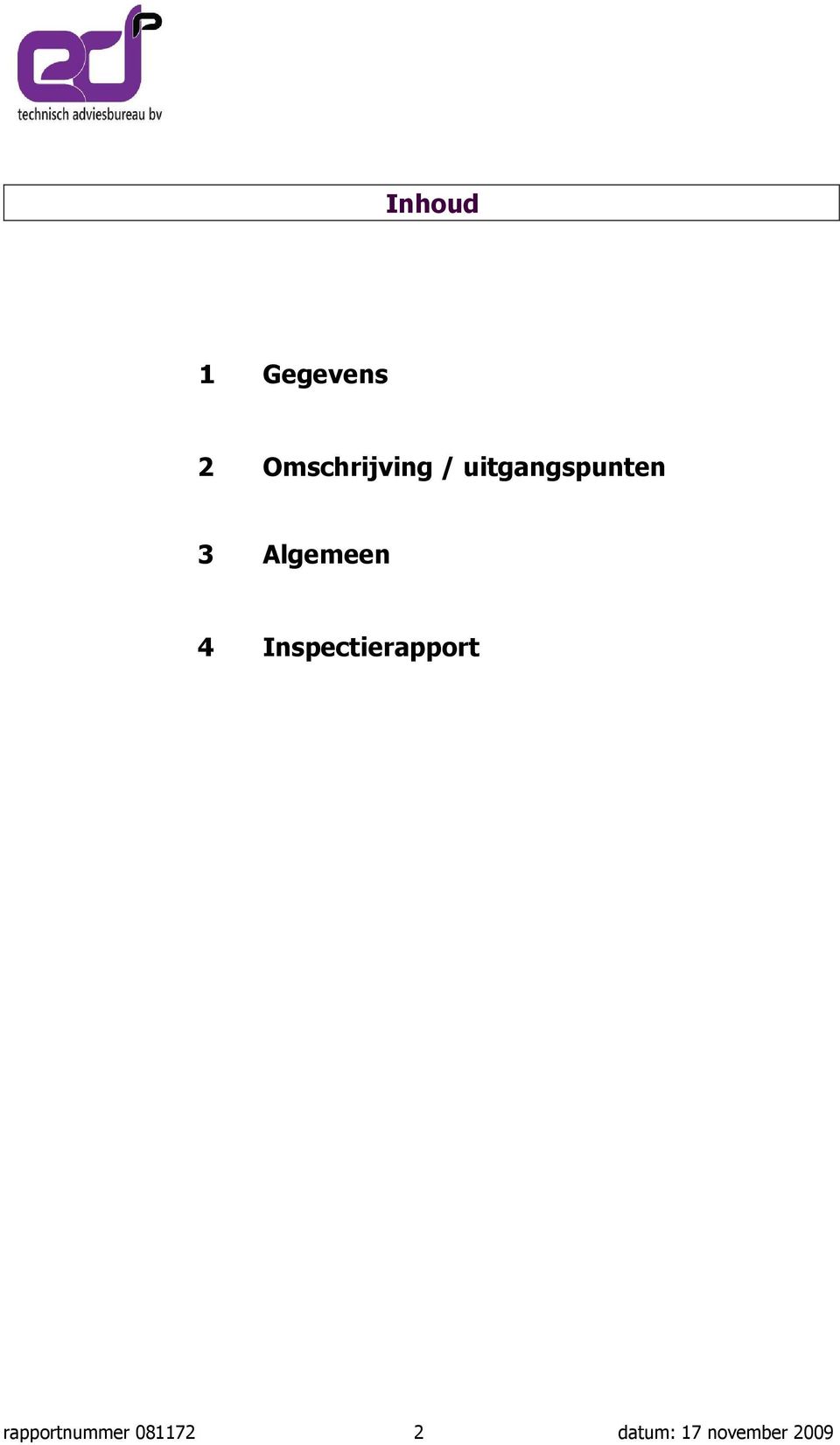 Algemeen 4 Inspectierapport