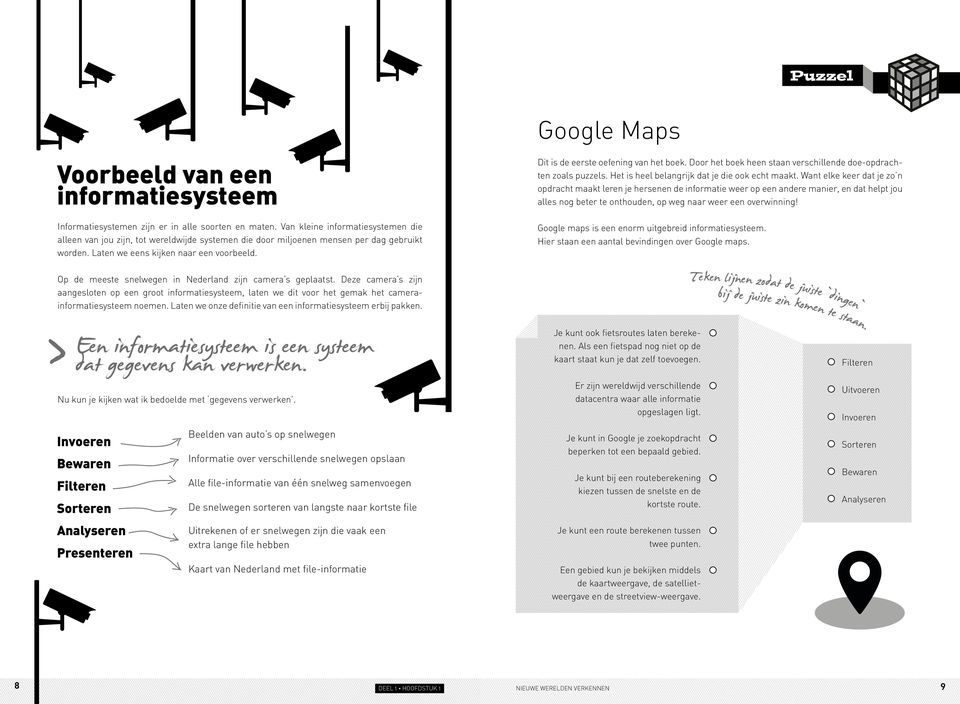 Google Maps Dit is de eerste oefening van het boek. Door het boek heen staan verschillende doe-opdrachten zoals puzzels. Het is heel belangrijk dat je die ook echt maakt.
