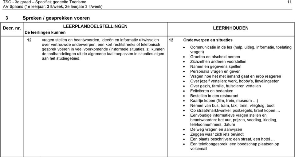 veel voorkomende (in)formele situaties, zij kunnen de taalhandelingen uit de algemene taal toepassen in situaties eigen aan het studiegebied.