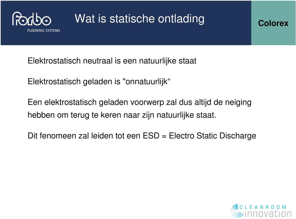 elektrostatisch geladen voorwerp zal dus altijd de neiging hebben om terug