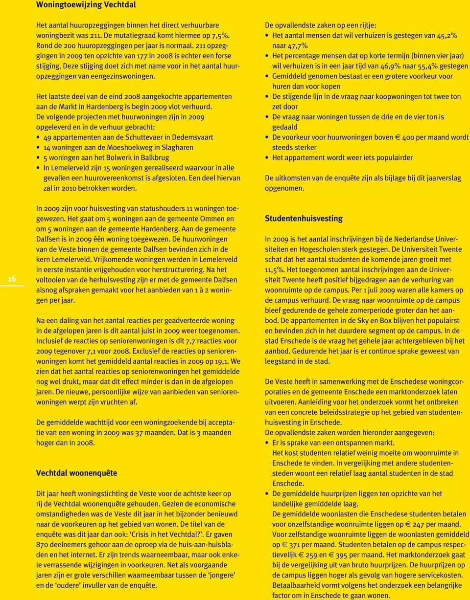 Het laatste deel van de eind 2008 aangekochte appartementen aan de Markt in Hardenberg is begin 2009 vlot verhuurd.