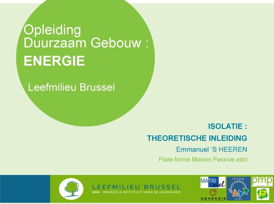 ISOLATIE : THEORETISCHE INLEIDING