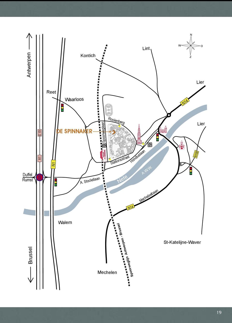 Stocletlaan STATION Stationsstraat Nete Hondiuslaan A.W.