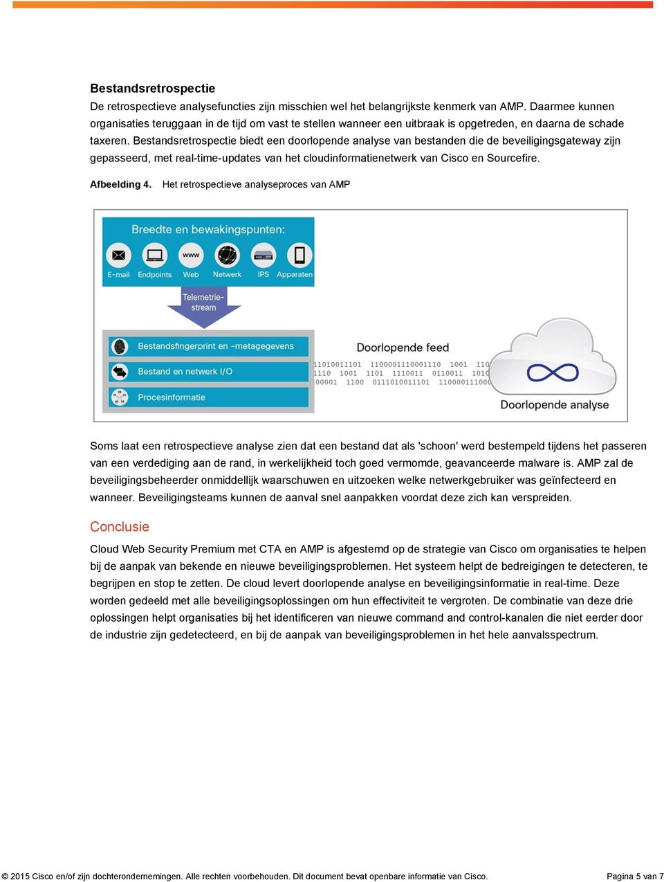 Bestandsretrospectie biedt een doorlopende analyse van bestanden die de beveiligingsgateway zijn gepasseerd, met real-time-updates van het cloudinformatienetwerk van Cisco en Sourcefire. Afbeelding 4.