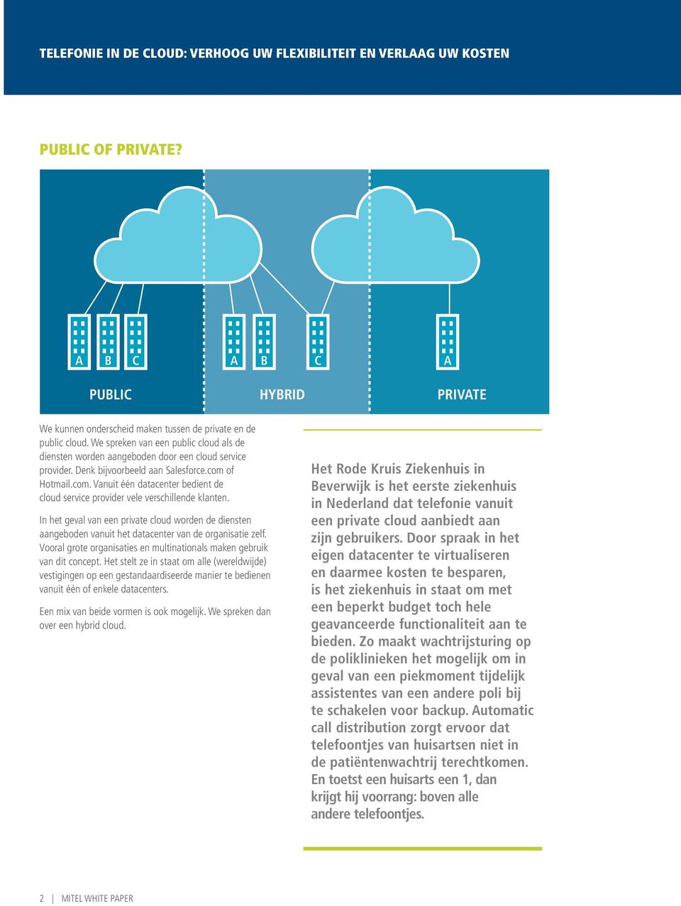 of Hotmail.com. Vanuit één datacenter bedient de cloud service provider vele verschillende klanten.