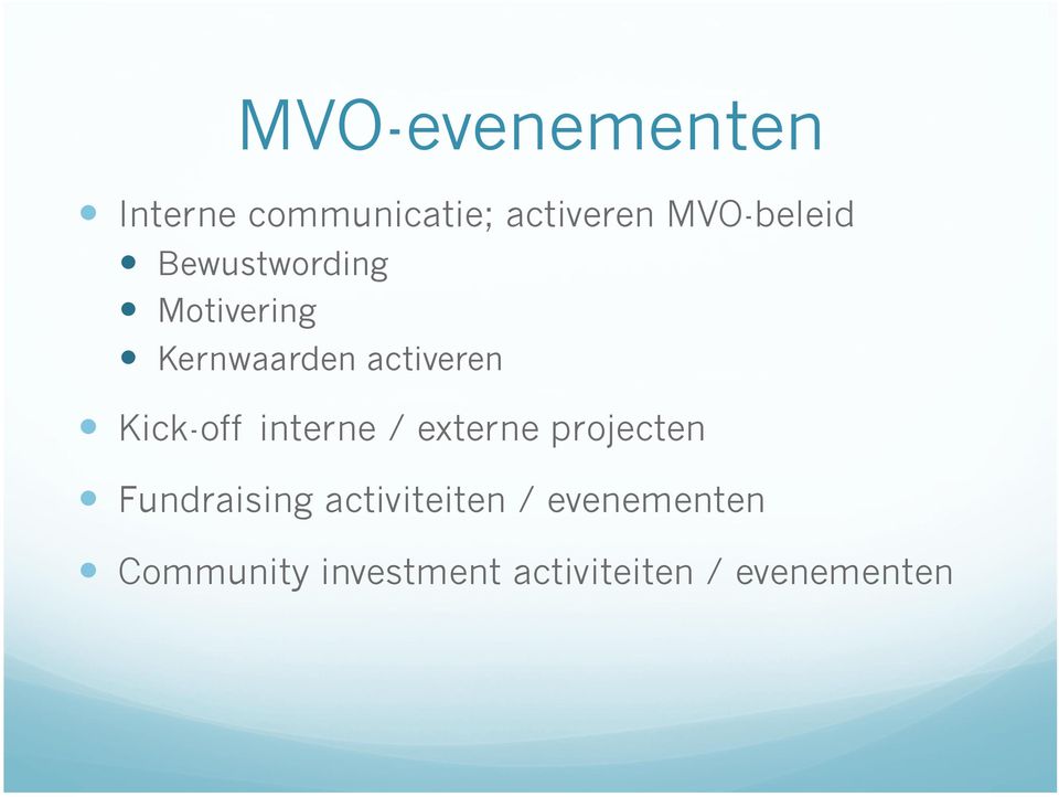 Kick-off interne / externe projecten Fundraising