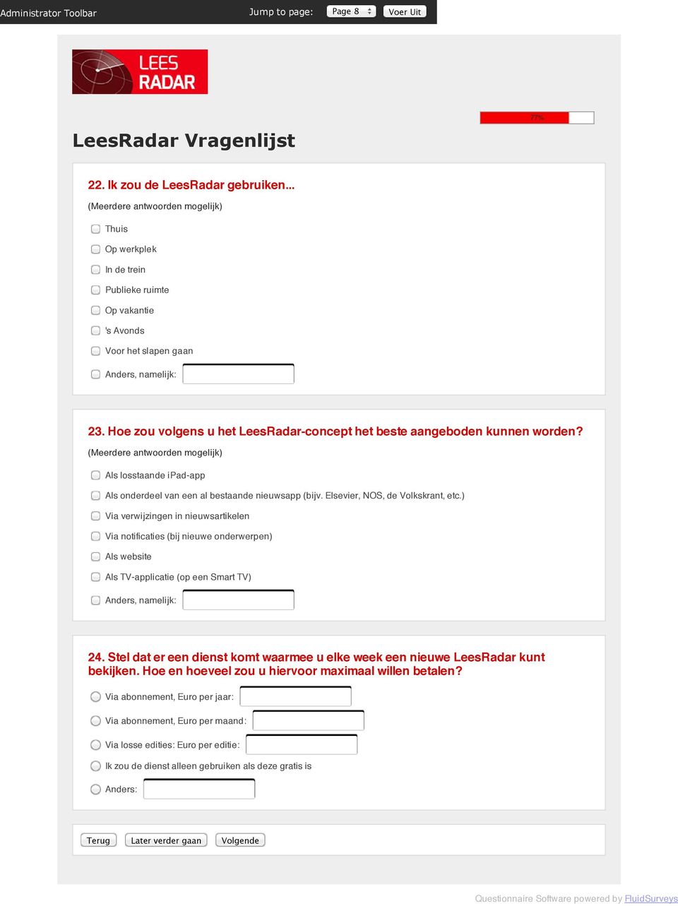 Hoe zou volgens u het LeesRadar-concept het beste aangeboden kunnen worden? (Meerdere antwoorden mogelijk) Als losstaande ipad-app Als onderdeel van een al bestaande nieuwsapp (bijv.