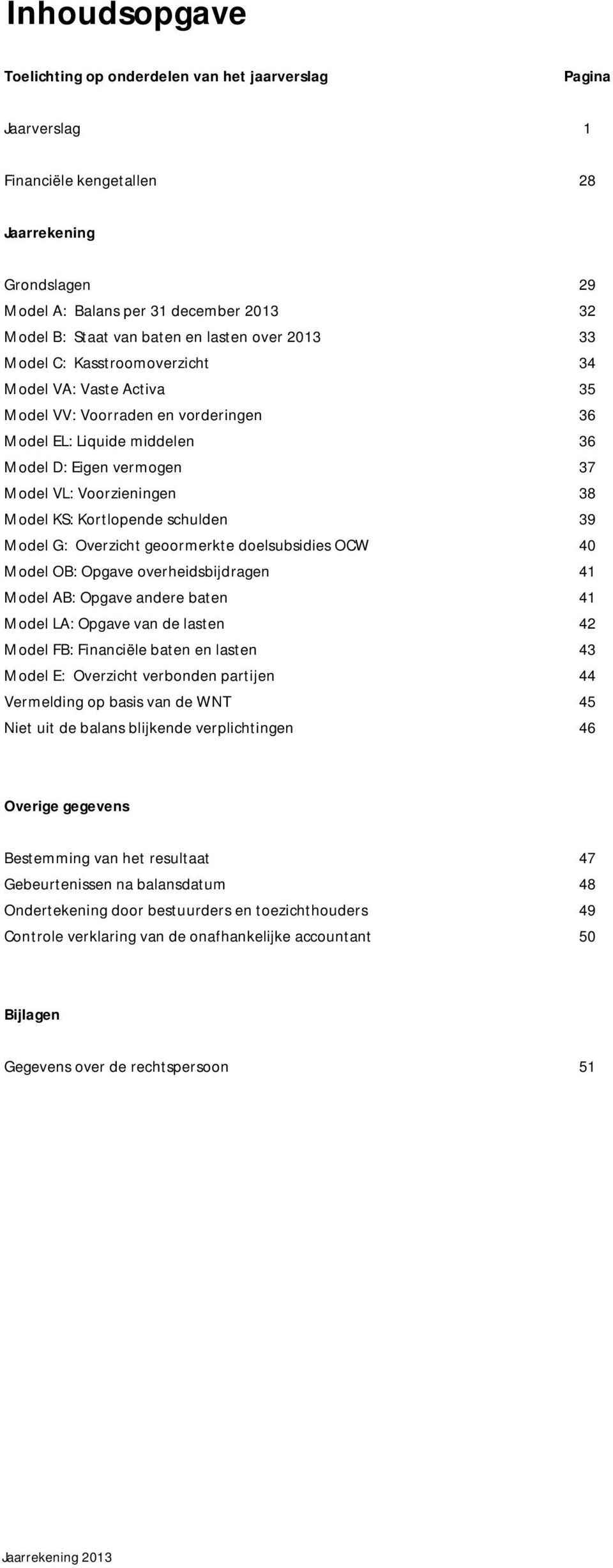 38 Model KS: Kortlopende schulden 39 Model G: Overzicht geoormerkte doelsubsidies OCW 40 Model OB: Opgave overheidsbijdragen 41 Model AB: Opgave andere baten 41 Model LA: Opgave van de lasten 42