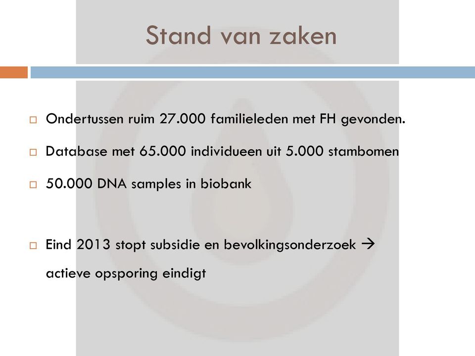 000 individueen uit 5.000 stambomen 50.