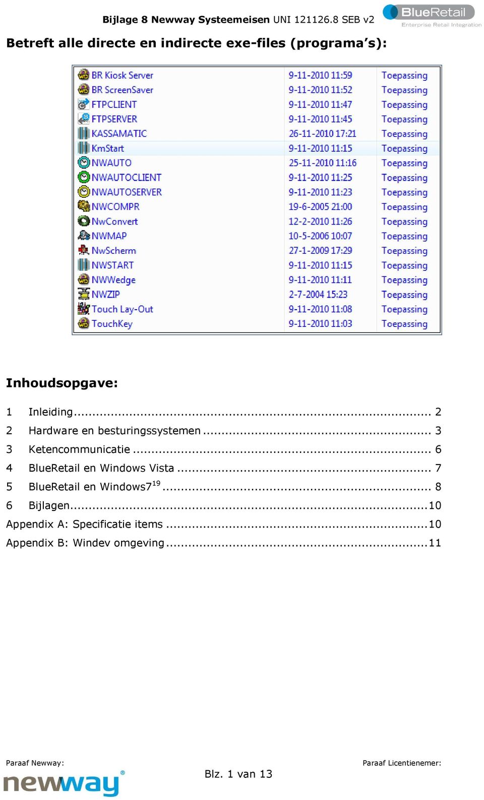 .. 6 4 BlueRetail en Windows Vista... 7 5 BlueRetail en Windows7 19.