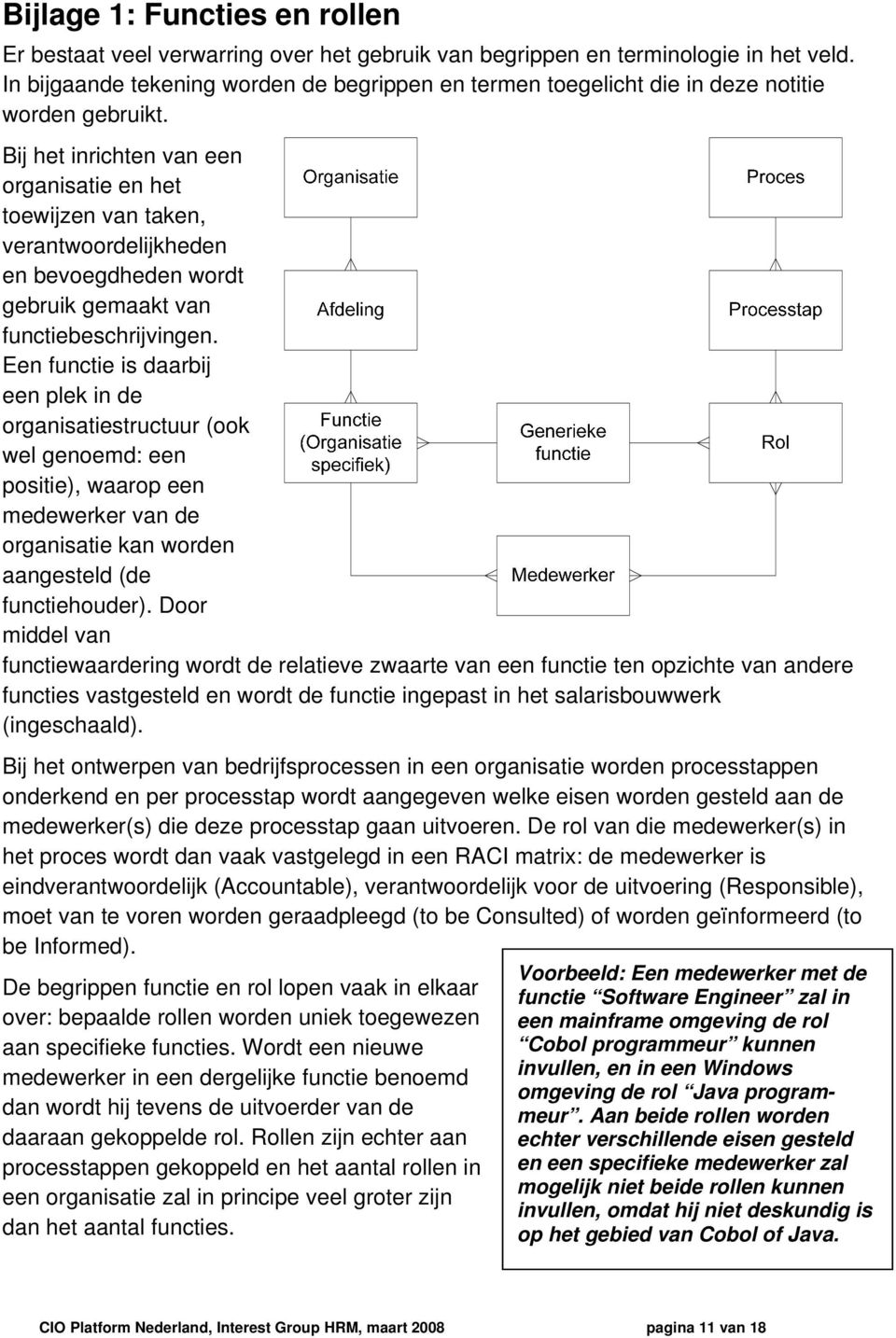 Bij het inrichten van een organisatie en het toewijzen van taken, verantwoordelijkheden en bevoegdheden wordt gebruik gemaakt van functiebeschrijvingen.