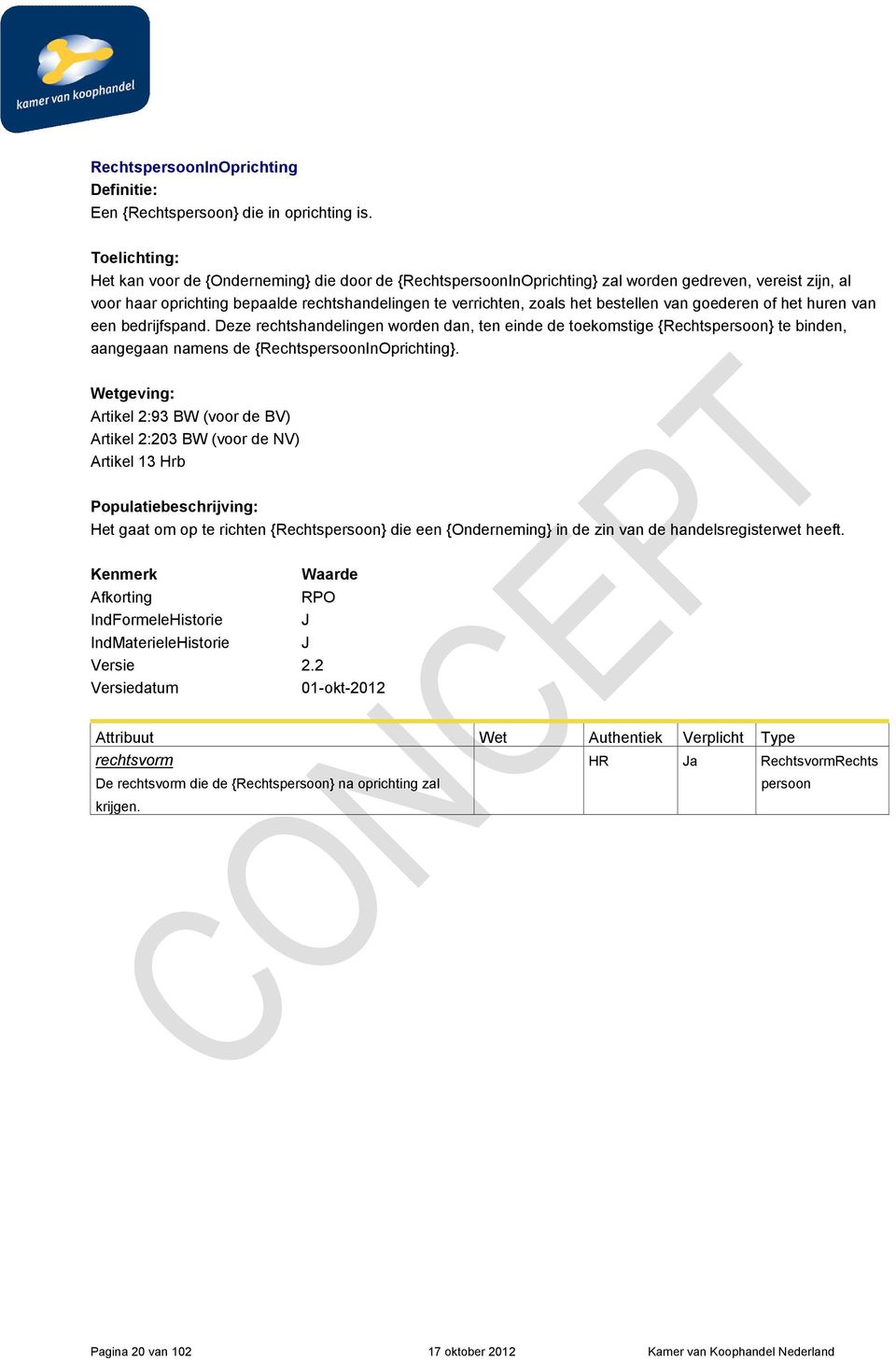 goederen of het huren van een bedrijfspand. Deze rechtshandelingen worden dan, ten einde de toekomstige {Rechtspersoon} te binden, aangegaan namens de {RechtspersoonInOprichting}.