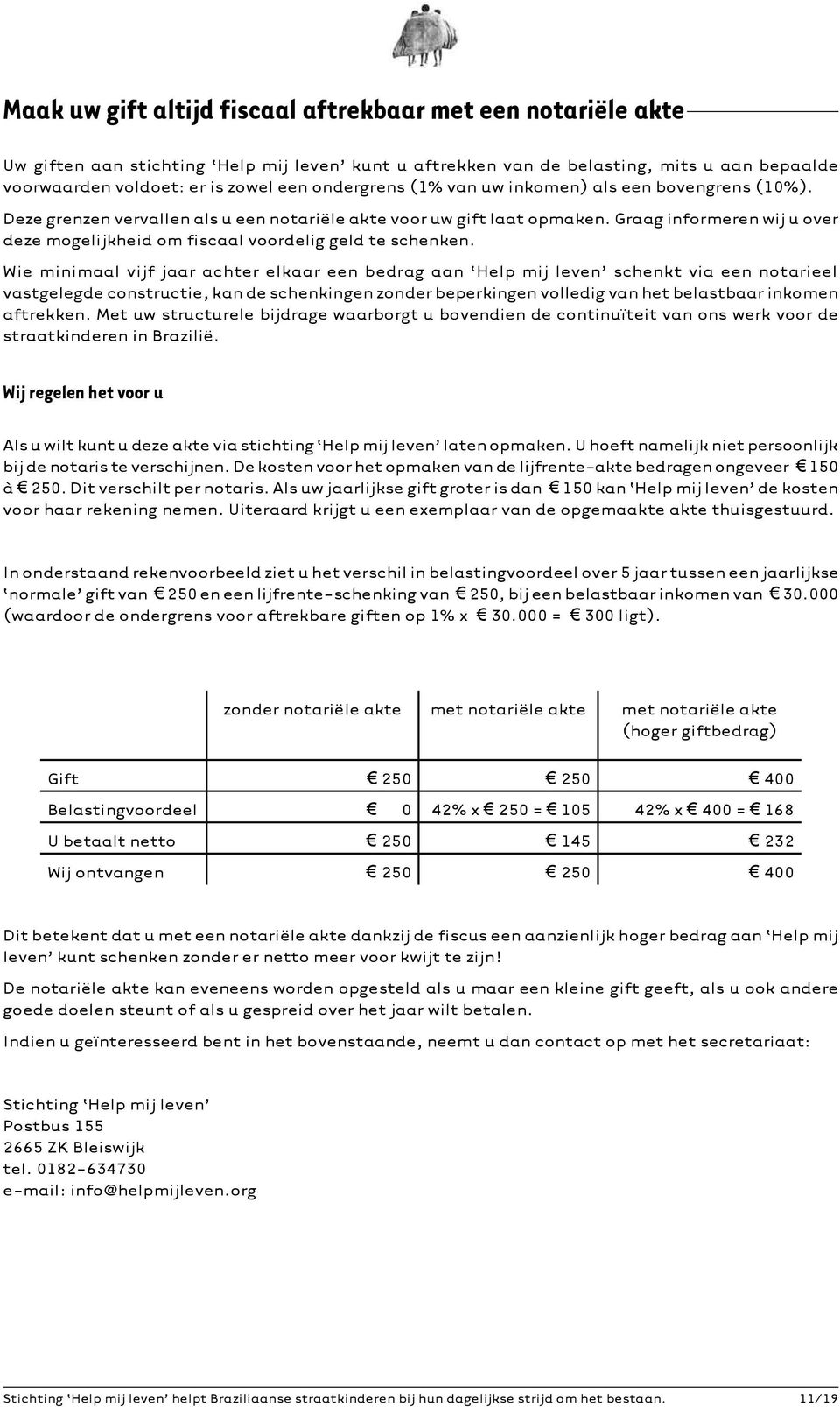 Graag informeren wij u over deze mogelijkheid om fiscaal voordelig geld te schenken.