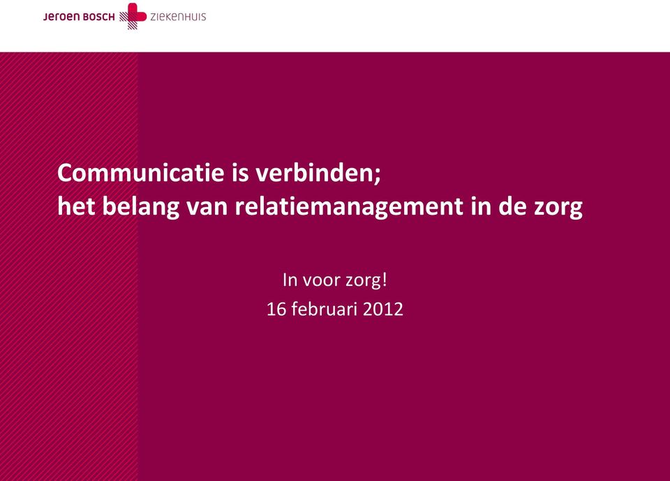 relatiemanagement in de