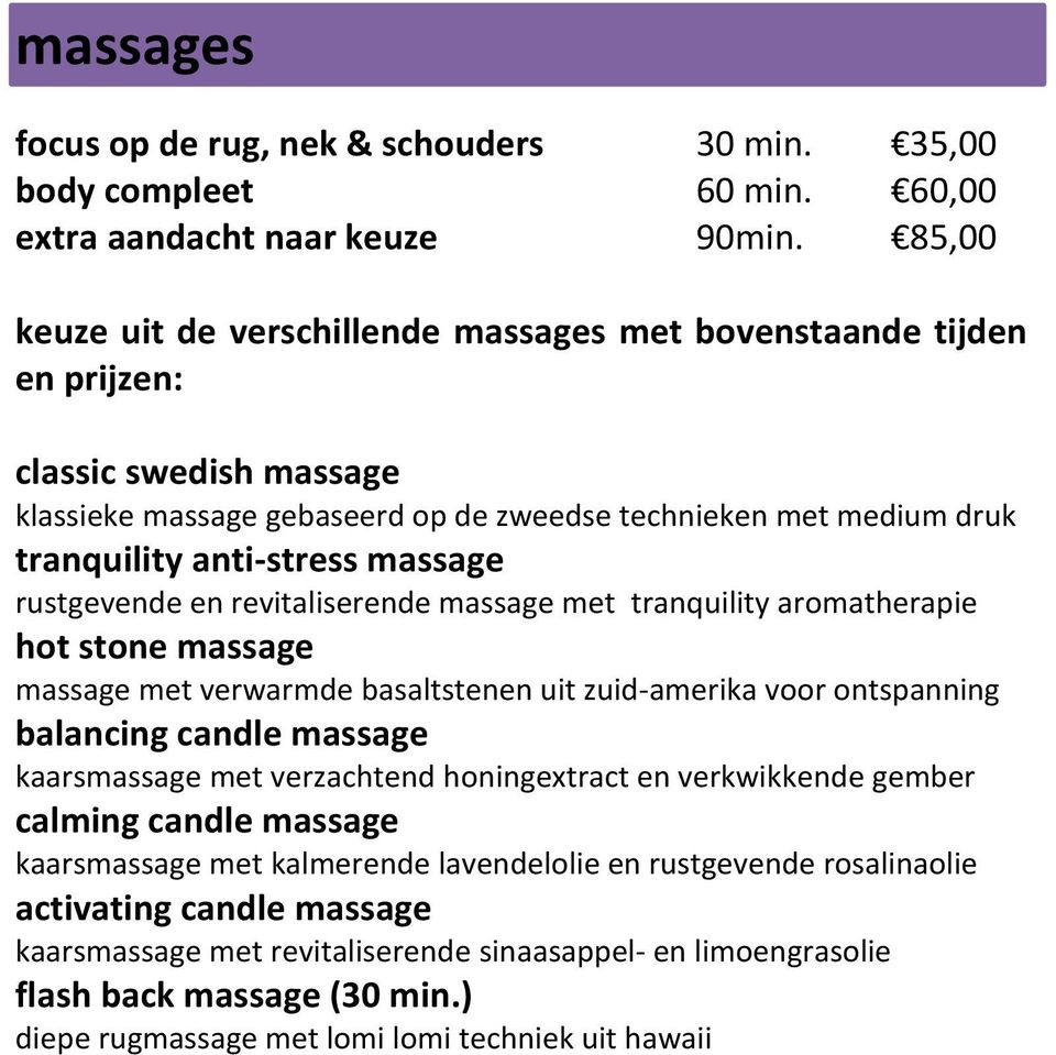 massage rustgevende en revitaliserende massage met tranquility aromatherapie hot stone massage massage met verwarmde basaltstenen uit zuid-amerika voor ontspanning balancing candle massage