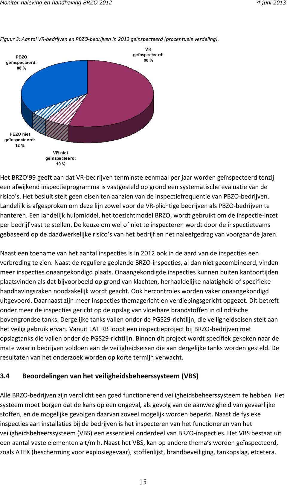 een afwijkend inspectieprogramma is vastgesteld op grond een systematische evaluatie van de risico s. Het besluit stelt geen eisen ten aanzien van de inspectiefrequentie van PBZO-bedrijven.