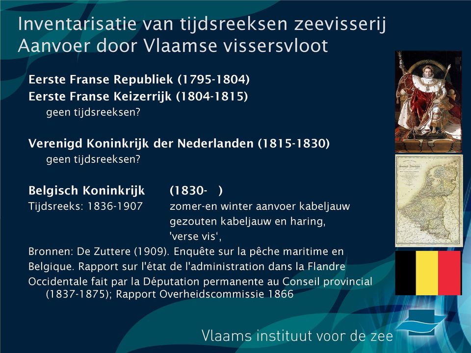 Belgisch Koninkrijk (1830- ) Tijdsreeks: 1836-1907 zomer-en winter aanvoer kabeljauw gezouten kabeljauw en haring, 'verse vis, Bronnen: De Zuttere