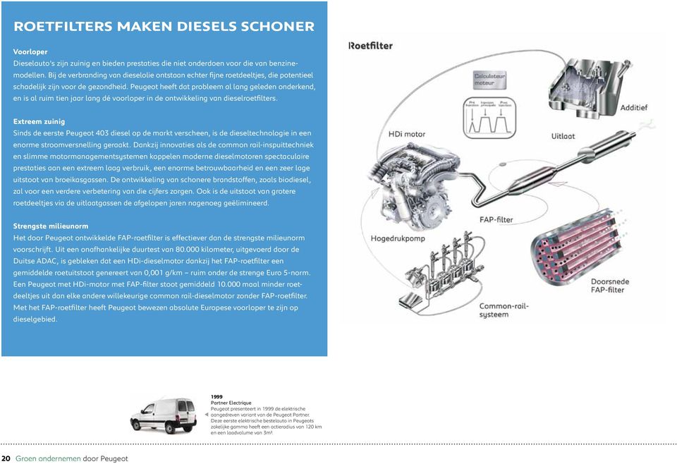 Peugeot heeft dat probleem al lang geleden onderkend, en is al ruim tien jaar lang dé voorloper in de ontwikkeling van dieselroetfilters.