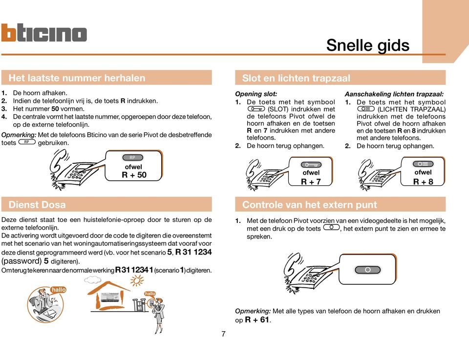 Dienst Dosa ofwel + 50 Deze dienst staat toe een huistelefonie-oproep door te sturen op de externe telefoonlijn.