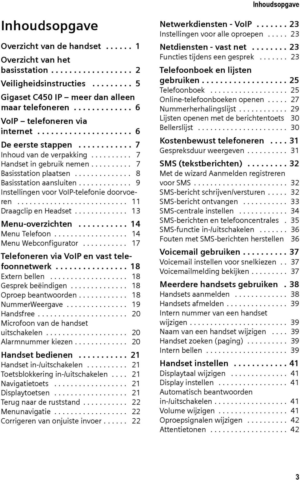 ............. 8 Basisstation aansluiten............. 9 Instellingen voor VoIP-telefonie doorvoeren........................... 11 Draagclip en Headset............. 13 Menu-overzichten.