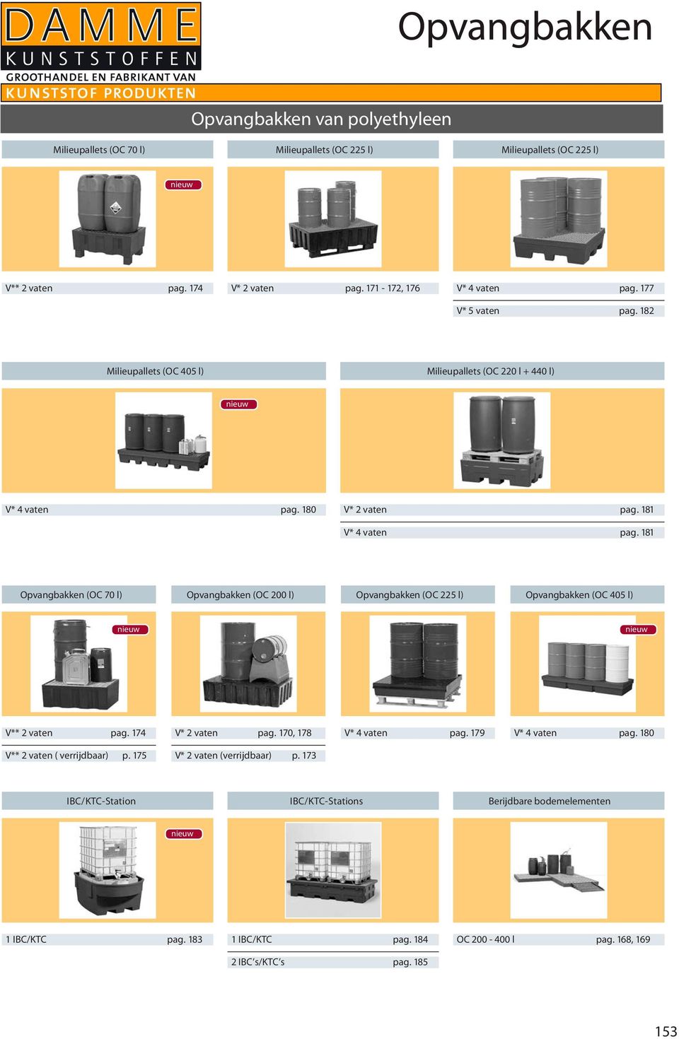 181 Opvangbakken (OC 70 l) Opvangbakken (OC 200 l) Opvangbakken (OC 22 l) Opvangbakken (OC 40 l) V** 2 vaten pag. 174 V** 2 vaten ( verrijdbaar) p. 17 V* 2 vaten pag.