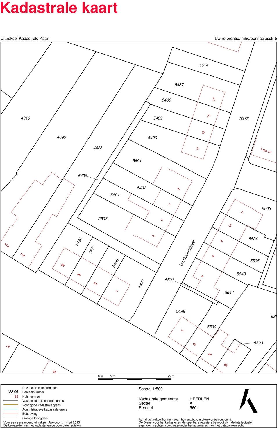 kadastrale grens Voorlopige kadastrale grens Administratieve kadastrale grens Bebouwing Overige topografie Voor een eensluidend uittreksel, Apeldoorn, 14 juli 2015 De bewaarder van het kadaster en de