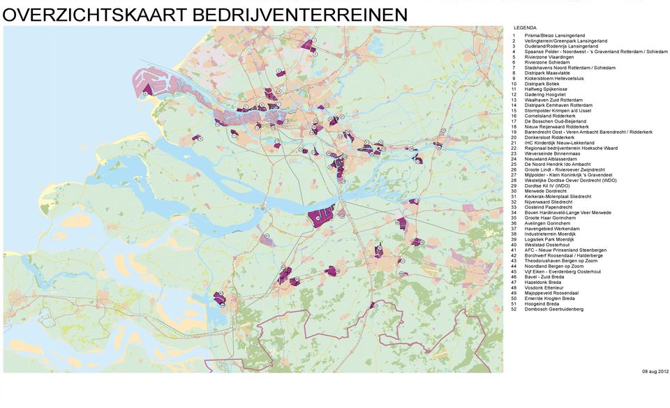 Oudeland/Rodenrijs Lansingerland Spaanse Polder - Noordwest - 's Gravenland Rotterdam / Schiedam Rivierzone Vlaardingen Rivierzone Schiedam Stadshavens Noord Rotterdam / Schiedam Distripark