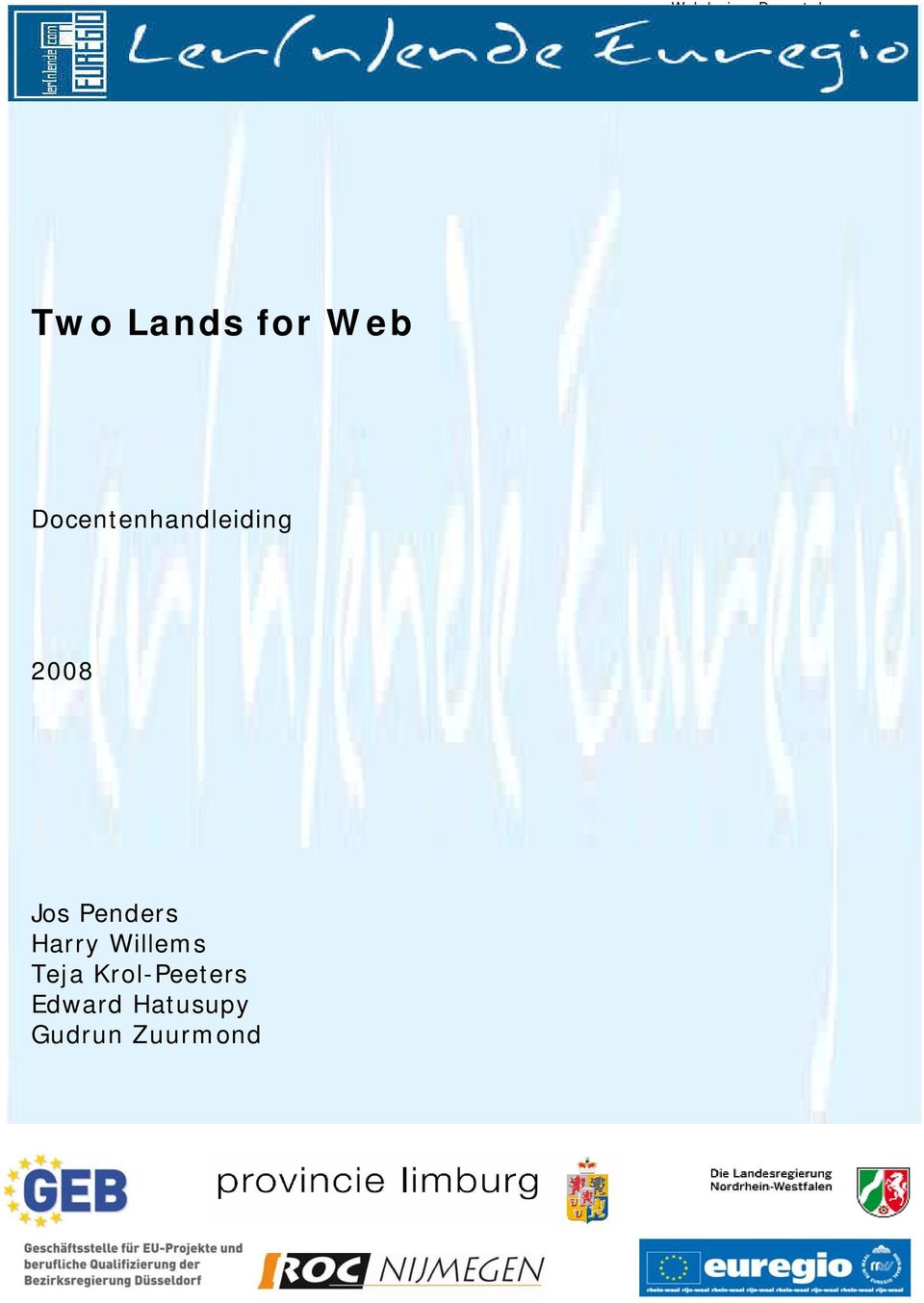 Docentenhandleiding 2008 Jos Penders