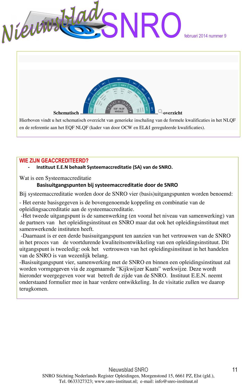 Wat is een Systeemaccreditatie Basisuitgangspunten bij systeemaccreditatie door de SNRO Bij systeemaccreditatie worden door de SNRO vier (basis)uitgangspunten worden benoemd: - Het eerste