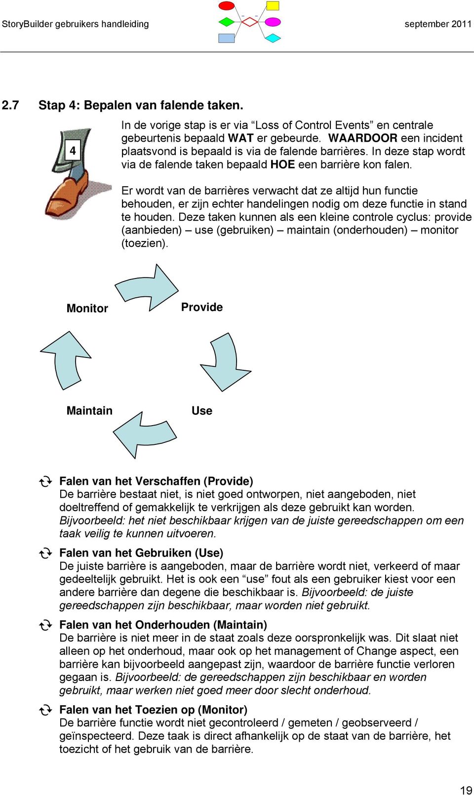 Er wordt van de barrières verwacht dat ze altijd hun functie behouden, er zijn echter handelingen nodig om deze functie in stand te houden.