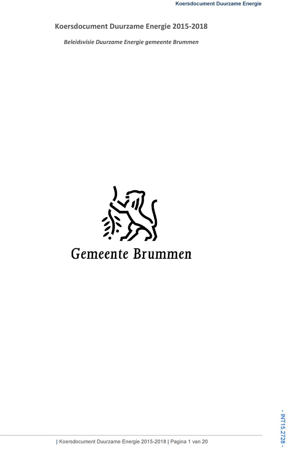 Energie gemeente Brummen  2015-2018