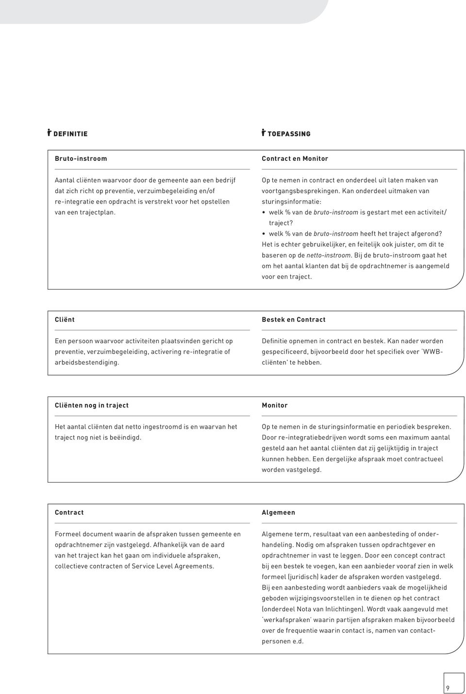 Kan onderdeel uitmaken van sturingsinformatie: welk % van de bruto-instroom is gestart met een activiteit/ traject? welk % van de bruto-instroom heeft het traject afgerond?