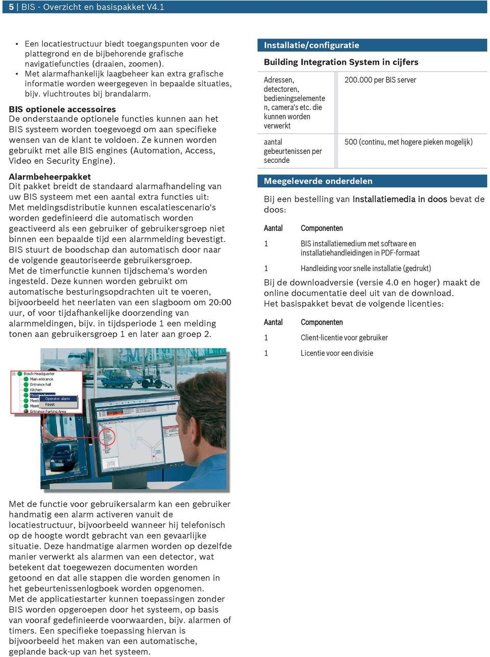 BIS optionele accessoires De onderstaande optionele fncties knnen aan het BIS systeem worden toegevoegd om aan specifieke wensen van de klant te voldoen.