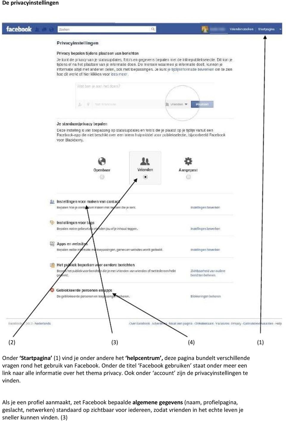 Onder de titel Facebook gebruiken staat onder meer een link naar alle informatie over het thema privacy.