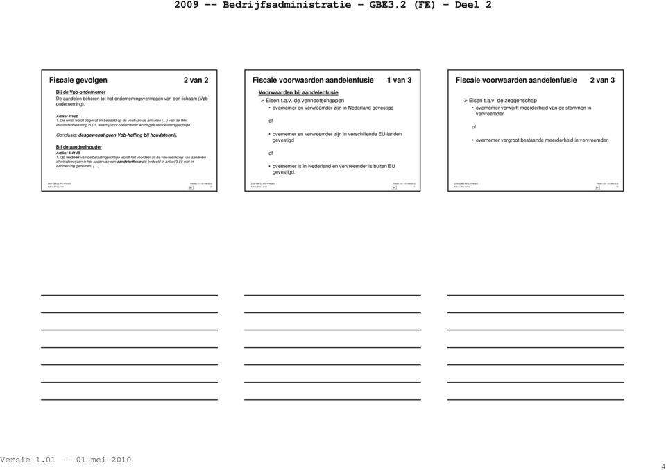 Conclusie: desgewenst geen Vpb-heffing bij houdstermij. Bij de aandeelhouder Artikel 4.41 IB 1.