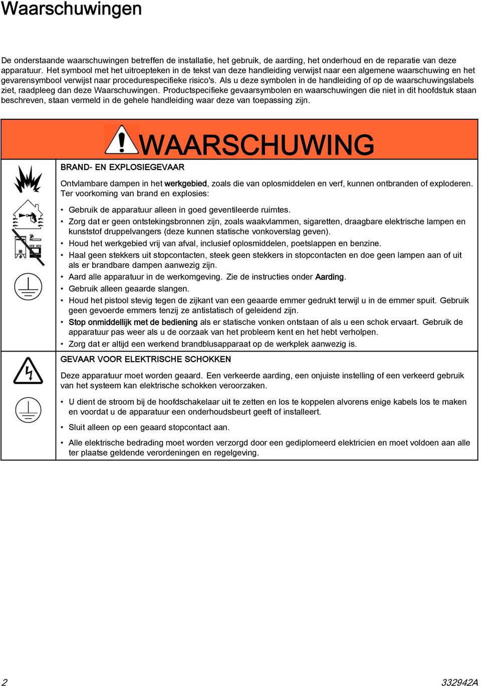 Als u deze symbolen in de handleiding of op de waarschuwingslabels ziet, raadpleeg dan deze Waarschuwingen.