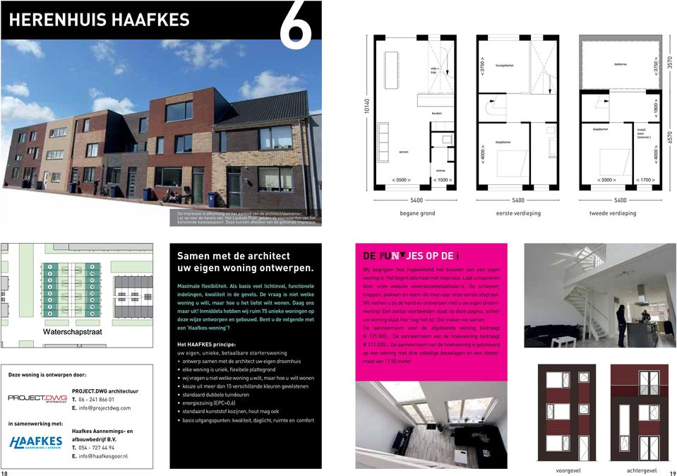 Als basis veel lichtinval, functionele indelingen, kwaliteit in de gevels. De vraag is niet welke woning u wilt, maar hoe u het liefst wilt wonen. Daag ons maar uit!