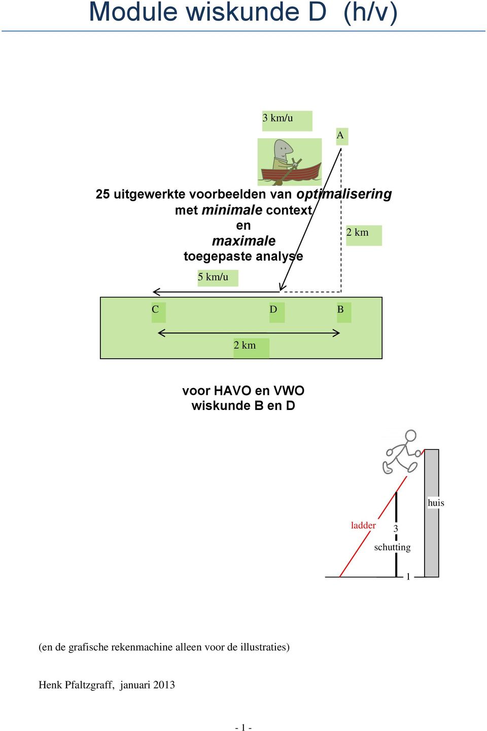 km/u C D B km voor HVO en VWO wiskunde B en D huis ladder schutting (en