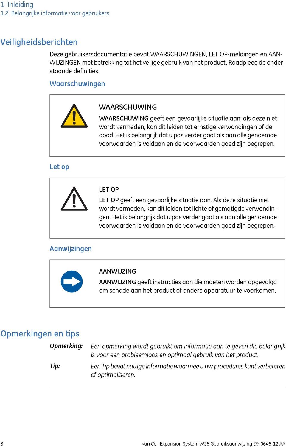 product. Raadpleeg de onderstaande definities.