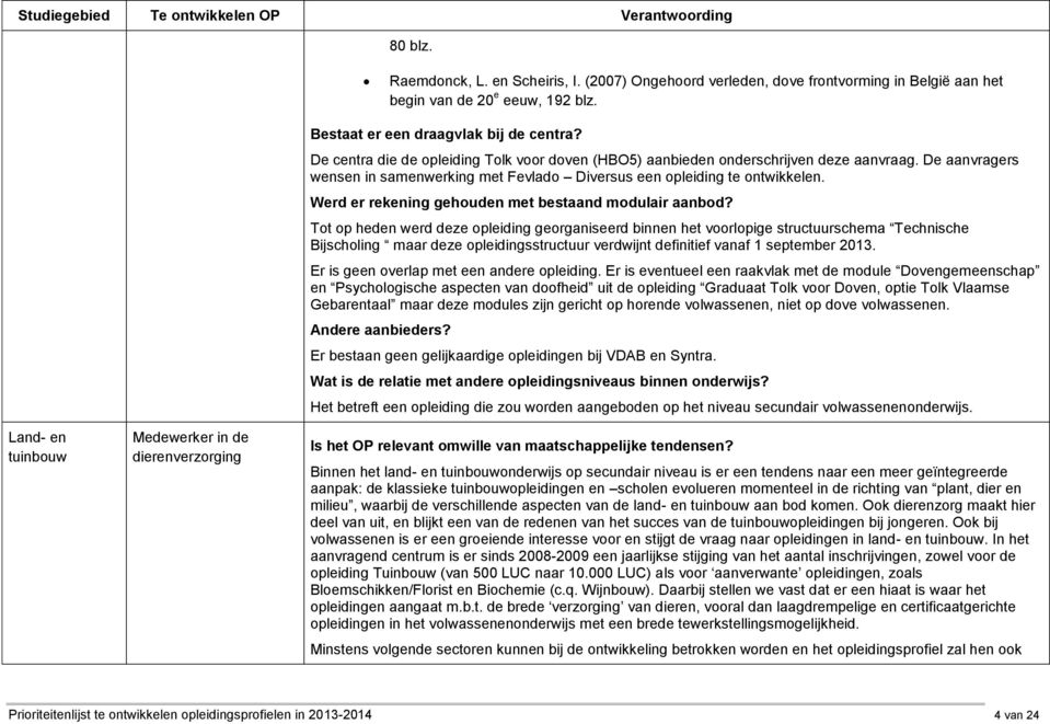 De aanvragers wensen in samenwerking met Fevlado Diversus een opleiding te ontwikkelen. Werd er rekening gehouden met bestaand modulair aanbod?