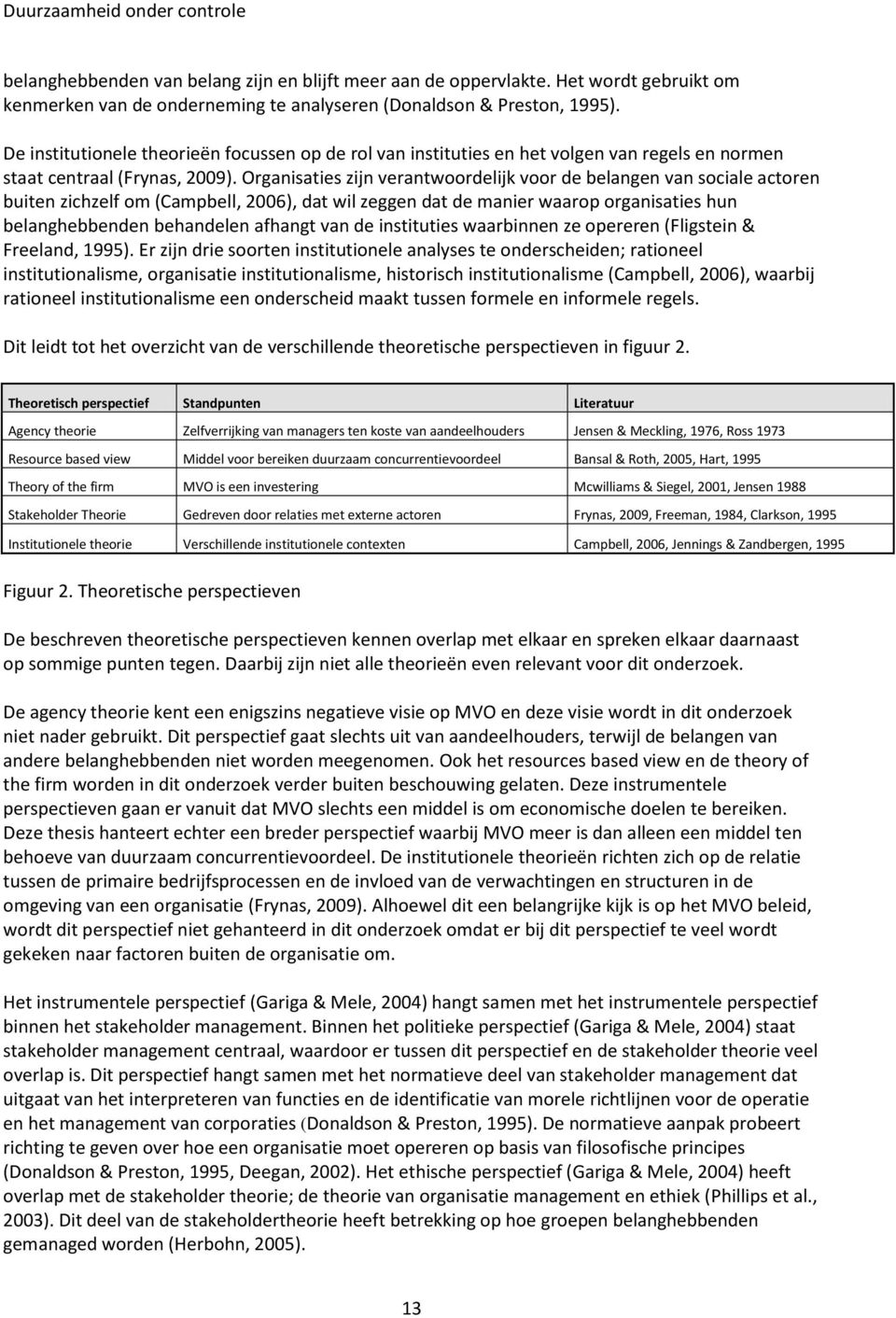 Organisaties zijn verantwoordelijk voor de belangen van sociale actoren buiten zichzelf om (Campbell, 2006), dat wil zeggen dat de manier waarop organisaties hun belanghebbenden behandelen afhangt