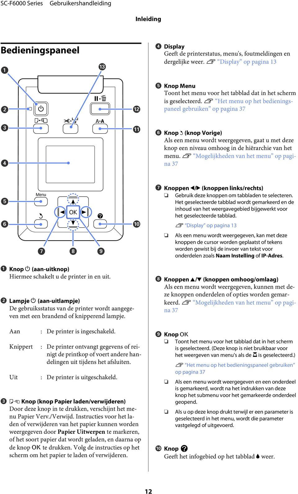 U Mgelijkheden van het menu p pagina 37 G Knppen l/r (knppen links/rechts) Gebruik deze knppen m tabbladen te selecteren.